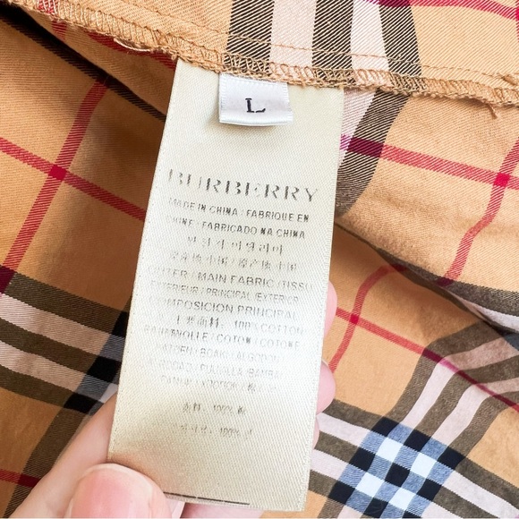 Burberry Classic Checkered Saoirse Satin Stripe Check Shirt Blouse Dressshirt - Picture 6 of 7